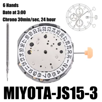 Miyota JS15 Small Second Chronograph|Movements MultifunctionJapanese originalus daugiafunkcinis kvarco judėjimas JS15 su baterija